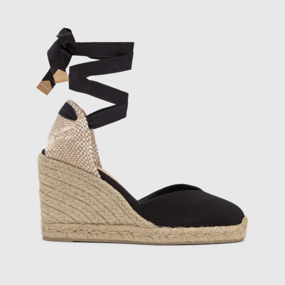 Serra Black and Tan Women's Espadrilles - Picture 4 of 5